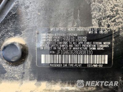 Zdjęcie 12 z 12 samochodu: 2008 SUBARU IMPREZA 2.5I VIN:JF1GH61628G808310 - miniatura