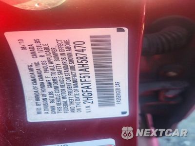 Zdjęcie 12 z 12 samochodu: 2010 HONDA CIVIC LX VIN:2HGFA1F51AH587470 - miniatura