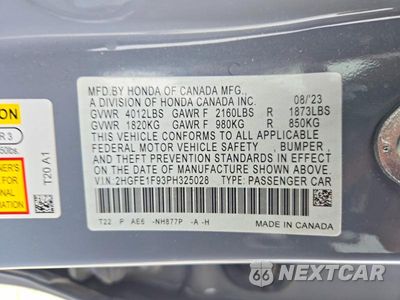 Zdjęcie 13 z 13 samochodu: 2023 HONDA CIVIC TOURING VIN:2HGFE1F93PH325028 - miniatura