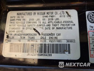 Zdjęcie 12 z 12 samochodu: 2010 NISSAN 370Z ROADSTER VIN:JN1AZ4FHXAM304299 - miniatura