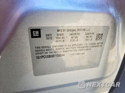 Zdjęcie 12 z 12 samochodu: 2013 CHEVROLET CRUZE LT VIN:1G1PC5SB6D7158544 - miniatura