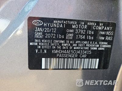 Zdjęcie 12 z 12 samochodu: 2012 HYUNDAI ELANTRA LIMITED VIN:KMHDH4AE5CU433415 - miniatura
