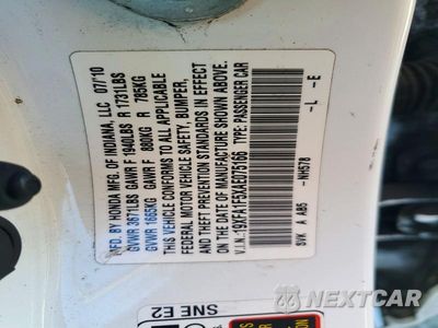 Zdjęcie 12 z 12 samochodu: 2010 HONDA CIVIC LX VIN:19XFA1F5XAE075166 - miniatura
