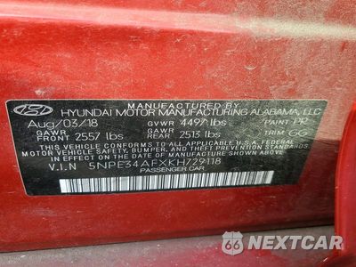 Zdjęcie 12 z 12 samochodu: 2019 HYUNDAI SONATA SEL VIN:5NPE34AFXKH729118 - miniatura