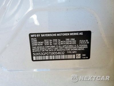 Zdjęcie 13 z 13 samochodu: 2025 BMW X3 30 XDRIVE VIN:5UX53GP07S9054632 - miniatura