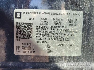 Zdjęcie 13 z 13 samochodu: 2019 CHEVROLET EQUINOX LT VIN:3GNAXKEV3KL278422 - miniatura