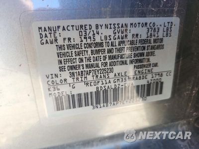 Zdjęcie 12 z 12 samochodu: 2014 NISSAN SENTRA FE+ S VIN:3N1AB7AP7EY225230 - miniatura