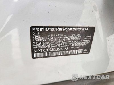 Zdjęcie 13 z 13 samochodu: 2019 BMW X3 SDRIVE30I VIN:5UXTR7C53KLR46368 - miniatura