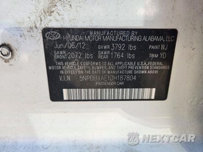 Zdjęcie 12 z 12 samochodu: 2013 HYUNDAI ELANTRA GLS VIN:5NPDH4AE1DH187804 - miniatura