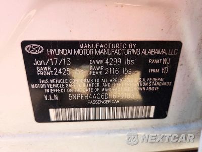 Zdjęcie 12 z 12 samochodu: 2013 HYUNDAI SONATA GLS VIN:5NPEB4AC6DH679183 - miniatura