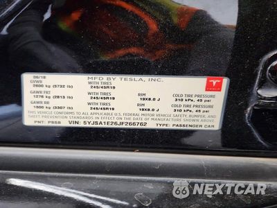 Zdjęcie 12 z 12 samochodu: 2018 TESLA MODEL S VIN:5YJSA1E26JF266762 - miniatura