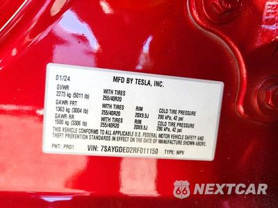 Zdjęcie 12 z 12 samochodu: 2024 TESLA MODEL Y VIN:7SAYGDED2RF011150 - miniatura
