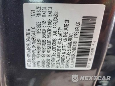 Zdjęcie 12 z 12 samochodu: 2022 HONDA RIDGELINE RTL VIN:5FPYK3F72NB005381 - miniatura