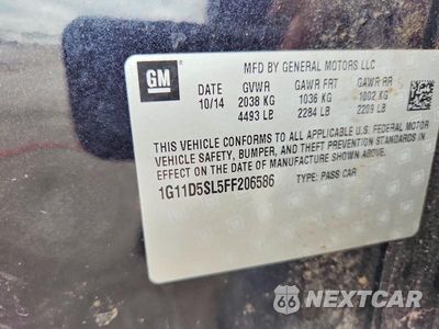 Zdjęcie 12 z 12 samochodu: 2015 CHEVROLET MALIBU 2LT VIN:1G11D5SL5FF206586 - miniatura