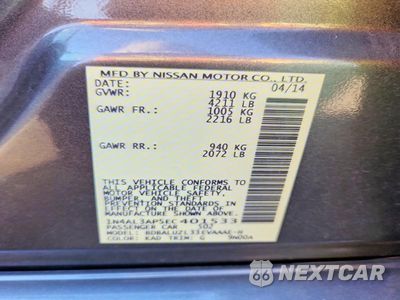Zdjęcie 12 z 12 samochodu: 2014 NISSAN ALTIMA 2.5 SV VIN:1N4AL3AP5EC401533 - miniatura