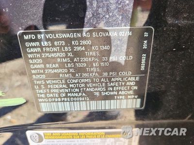Zdjęcie 14 z 14 samochodu: 2014 VOLKSWAGEN TOUAREG V6 VIN:WVGDF9BP8ED009412 - miniatura