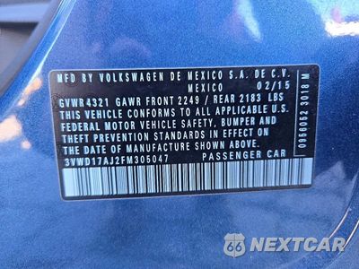 Zdjęcie 12 z 12 samochodu: 2015 VOLKSWAGEN JETTA SE VIN:3VWD17AJ2FM305047 - miniatura