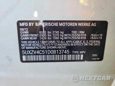 Zdjęcie 12 z 12 samochodu: 2013 BMW X5 XDRIVE35I VIN:5UXZV4C51D0B13745 - miniatura
