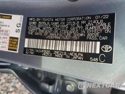 Zdjęcie 12 z 12 samochodu: 2022 TOYOTA COROLLA LE VIN:JTDEPMAE1N3011551 - miniatura