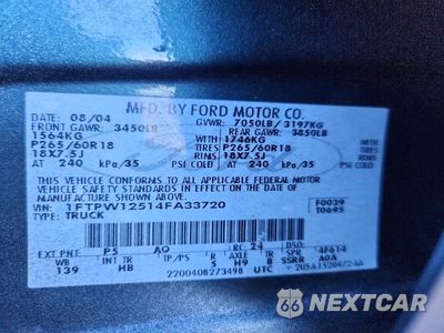 Zdjęcie 13 z 13 samochodu: 2004 FORD F150 SUPERCREW VIN:1FTPW12514FA33720 - miniatura