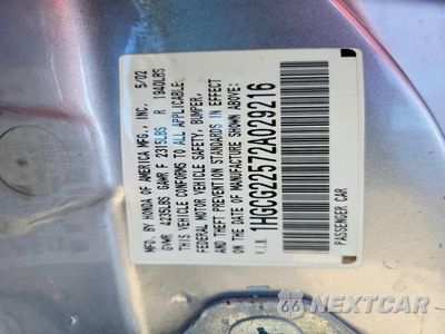 Zdjęcie 12 z 12 samochodu: 2002 HONDA ACCORD EX VIN:1HGCG22572A029216 - miniatura