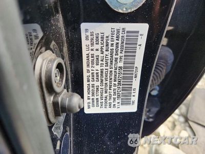 Zdjęcie 12 z 12 samochodu: 2019 HONDA CIVIC EX VIN:19XFC1F38KE215158 - miniatura