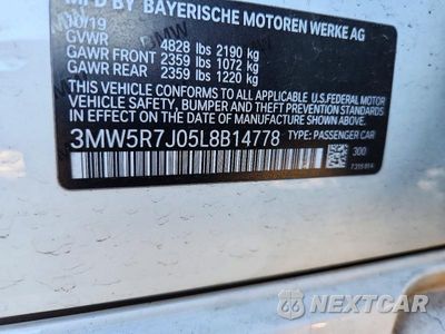 Zdjęcie 12 z 12 samochodu: 2020 BMW 330XI VIN:3MW5R7J05L8B14778 - miniatura
