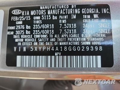 Zdjęcie 13 z 13 samochodu: 2016 KIA SORENTO EX VIN:5XYPH4A18GG029398 - miniatura