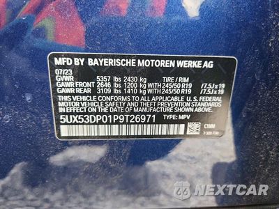 Zdjęcie 13 z 13 samochodu: 2023 BMW X3 XDRIVE30I VIN:5UX53DP01P9T26971 - miniatura