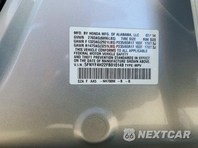Zdjęcie 12 z 12 samochodu: 2015 HONDA PILOT LX VIN:5FNYF4H22FB010148 - miniatura
