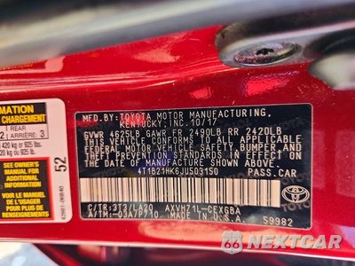 Zdjęcie 12 z 12 samochodu: 2018 TOYOTA CAMRY XLE VIN:4T1B21HK6JU503150 - miniatura