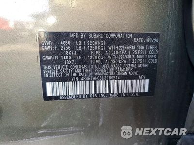 Zdjęcie 12 z 12 samochodu: 2020 SUBARU OUTBACK LIMITED VIN:4S4BTANC8L3189214 - miniatura