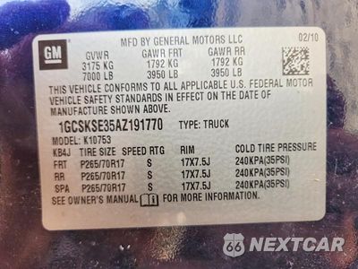 Zdjęcie 12 z 12 samochodu: 2010 CHEVROLET SILVERADO K1500 LT VIN:1GCSKSE35AZ191770 - miniatura