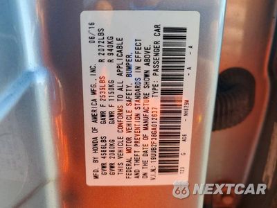 Zdjęcie 12 z 12 samochodu: 2016 ACURA TLX VIN:19UUB2F38GA012637 - miniatura