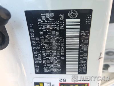 Zdjęcie 13 z 13 samochodu: 2019 TOYOTA CAMRY SE VIN:4T1B11HK2KU703057 - miniatura