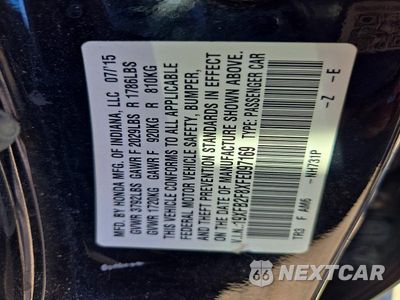 Zdjęcie 12 z 12 samochodu: 2015 HONDA CIVIC EX VIN:19XFB2F8XFE097169 - miniatura