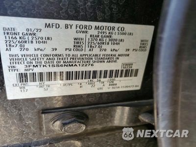 Zdjęcie 12 z 12 samochodu: 2022 FORD MUSTANG MACH-E SELECT VIN:3FMTK1SS6NMA12276 - miniatura