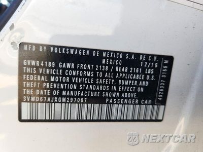 Zdjęcie 12 z 12 samochodu: 2016 VOLKSWAGEN JETTA SE VIN:3VWD67AJXGM297007 - miniatura