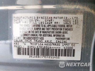 Zdjęcie 12 z 12 samochodu: 2025 NISSAN SENTRA SV VIN:3N1AB8CV9SY211455 - miniatura