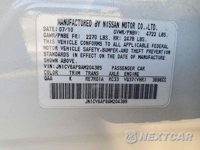 Zdjęcie 12 z 12 samochodu: 2010 INFINITI G37 SEDAN BASE VIN:JN1CV6AP9AM204385 - miniatura