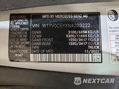 Zdjęcie 13 z 13 samochodu: 2022 MERCEDES-BENZ METRIS VIN:W1YV0CEYXN4203222 - miniatura