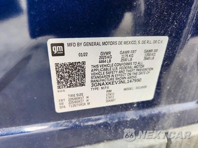 Zdjęcie 12 z 12 samochodu: 2022 CHEVROLET EQUINOX LT VIN:3GNAXKEV3NL147950 - miniatura