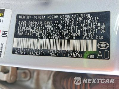 Zdjęcie 12 z 12 samochodu: 2014 TOYOTA COROLLA S PLUS VIN:2T1BURHE9EC130910 - miniatura