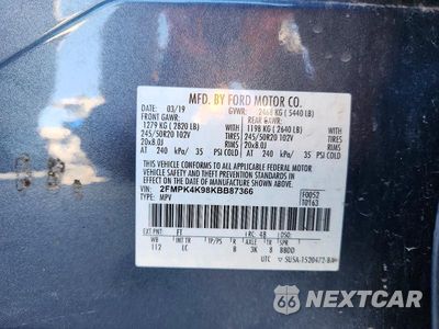 Zdjęcie 12 z 12 samochodu: 2019 FORD EDGE TITANIUM VIN:2FMPK4K98KBB87366 - miniatura