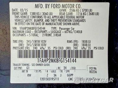 Zdjęcie 14 z 14 samochodu: 2015 FORD TAURUS POLICE INTERCEPTOR VIN:1FAHP2MK8FG154144 - miniatura