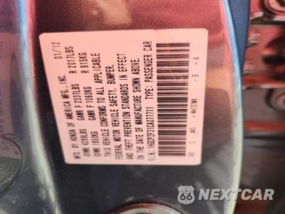 Zdjęcie 12 z 12 samochodu: 2012 HONDA ACCORD LX VIN:1HGCP2F31CA077711 - miniatura