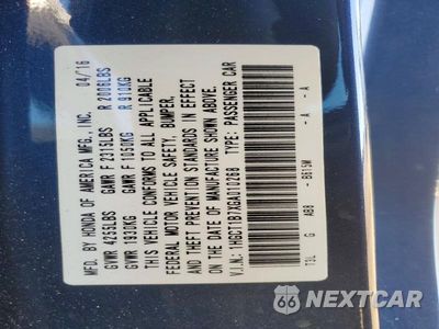 Zdjęcie 12 z 12 samochodu: 2016 HONDA ACCORD EX VIN:1HGCT1B7XGA010268 - miniatura