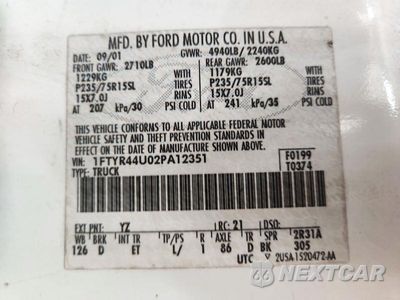 Zdjęcie 13 z 13 samochodu: 2002 FORD RANGER SUPER CAB VIN:1FTYR44U02PA12351 - miniatura