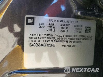Zdjęcie 12 z 12 samochodu: 2013 BUICK LACROSSE VIN:1G4GC5E34DF123627 - miniatura
