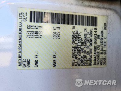 Zdjęcie 12 z 12 samochodu: 2011 NISSAN MAXIMA 3.5 S VIN:1N4AA5AP0BC869148 - miniatura